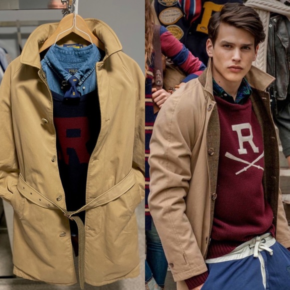 Rugby by Ralph Lauren Medium Reversible Tweed Trench Coat - Picture 2 of 14